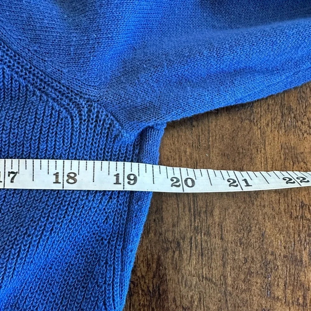 J. McLaughlin | Blue Open Front Linen Blend Cardigan, Size M - Picture 6 of 7